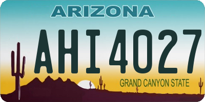 AZ license plate AHI4027