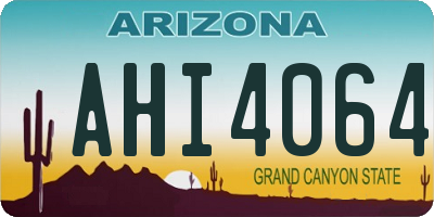 AZ license plate AHI4064