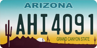AZ license plate AHI4091