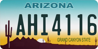 AZ license plate AHI4116