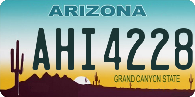 AZ license plate AHI4228