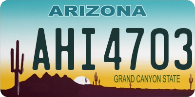 AZ license plate AHI4703