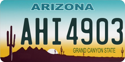 AZ license plate AHI4903