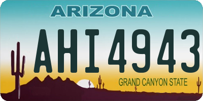 AZ license plate AHI4943