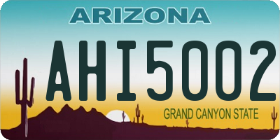 AZ license plate AHI5002