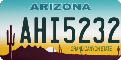 AZ license plate AHI5232