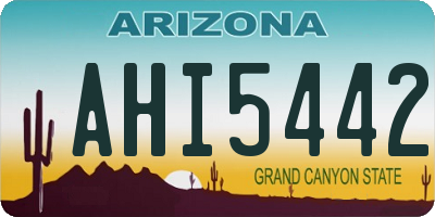 AZ license plate AHI5442