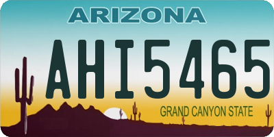 AZ license plate AHI5465