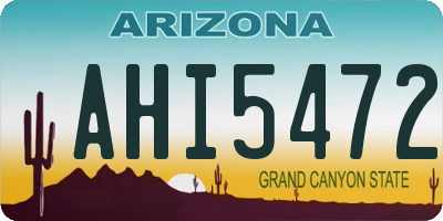 AZ license plate AHI5472