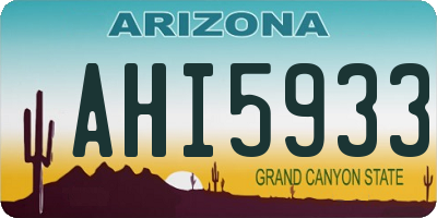 AZ license plate AHI5933