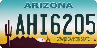 AZ license plate AHI6205