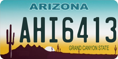 AZ license plate AHI6413