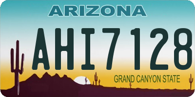 AZ license plate AHI7128