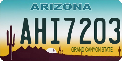 AZ license plate AHI7203