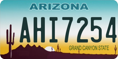 AZ license plate AHI7254