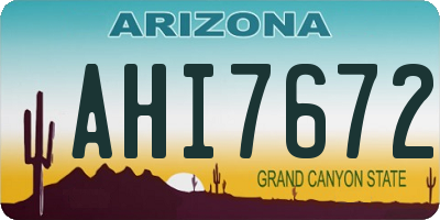 AZ license plate AHI7672