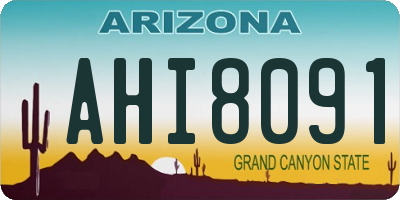 AZ license plate AHI8091