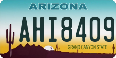 AZ license plate AHI8409