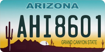 AZ license plate AHI8601