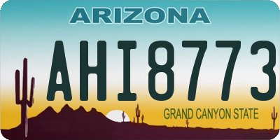 AZ license plate AHI8773