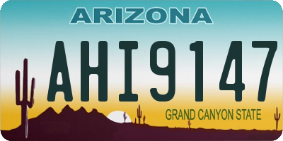 AZ license plate AHI9147