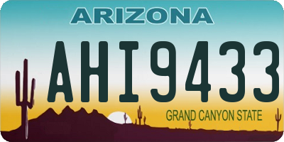 AZ license plate AHI9433