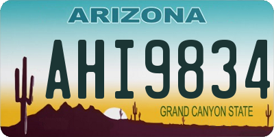 AZ license plate AHI9834