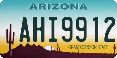 AZ license plate AHI9912