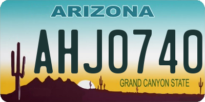AZ license plate AHJ0740