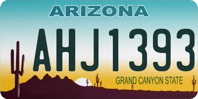 AZ license plate AHJ1393