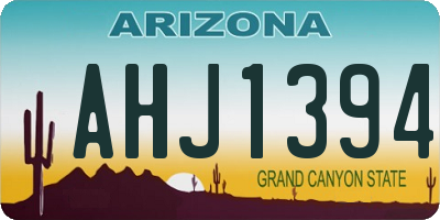 AZ license plate AHJ1394