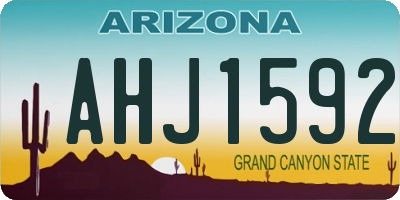 AZ license plate AHJ1592