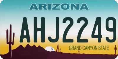 AZ license plate AHJ2249