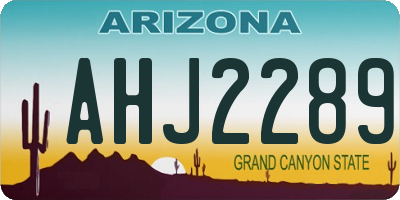 AZ license plate AHJ2289