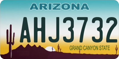 AZ license plate AHJ3732