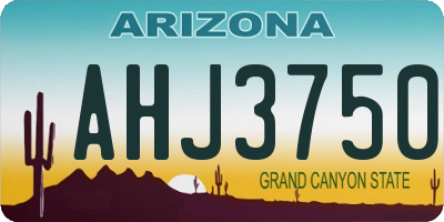 AZ license plate AHJ3750