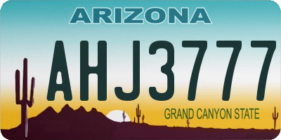 AZ license plate AHJ3777