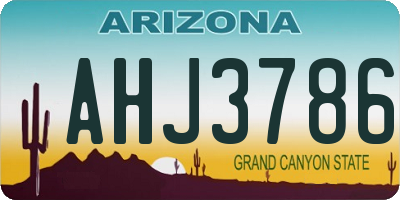 AZ license plate AHJ3786