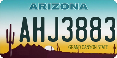 AZ license plate AHJ3883