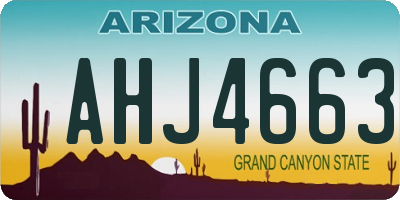 AZ license plate AHJ4663