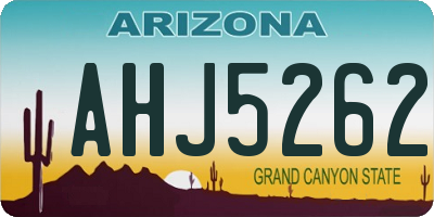AZ license plate AHJ5262