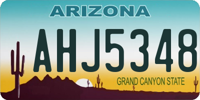 AZ license plate AHJ5348