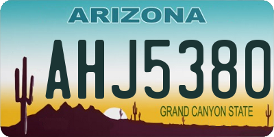 AZ license plate AHJ5380