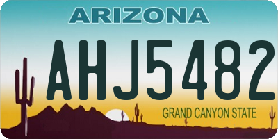 AZ license plate AHJ5482