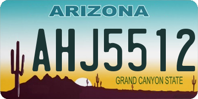 AZ license plate AHJ5512