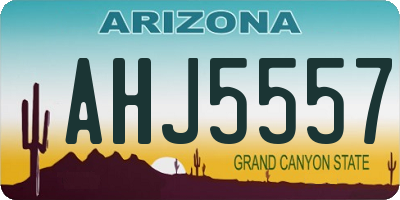 AZ license plate AHJ5557