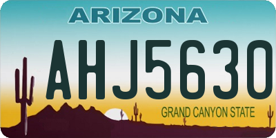 AZ license plate AHJ5630