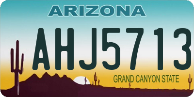 AZ license plate AHJ5713