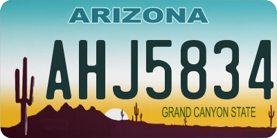 AZ license plate AHJ5834