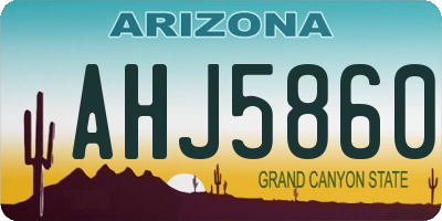 AZ license plate AHJ5860
